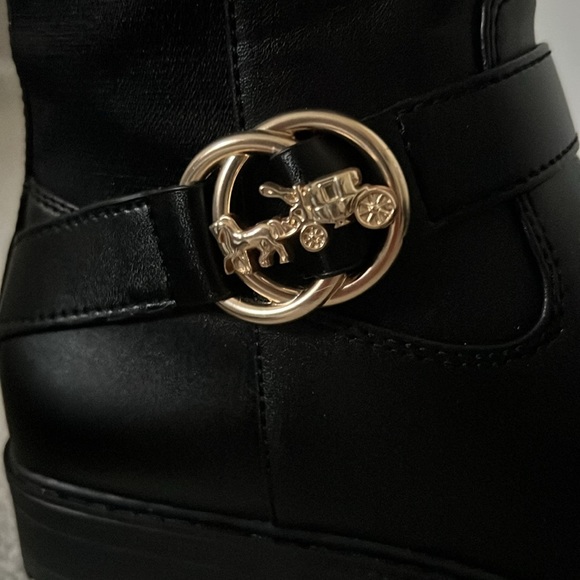 Coach, Farrah black leather riding boot 7 - Picture 8 of 12